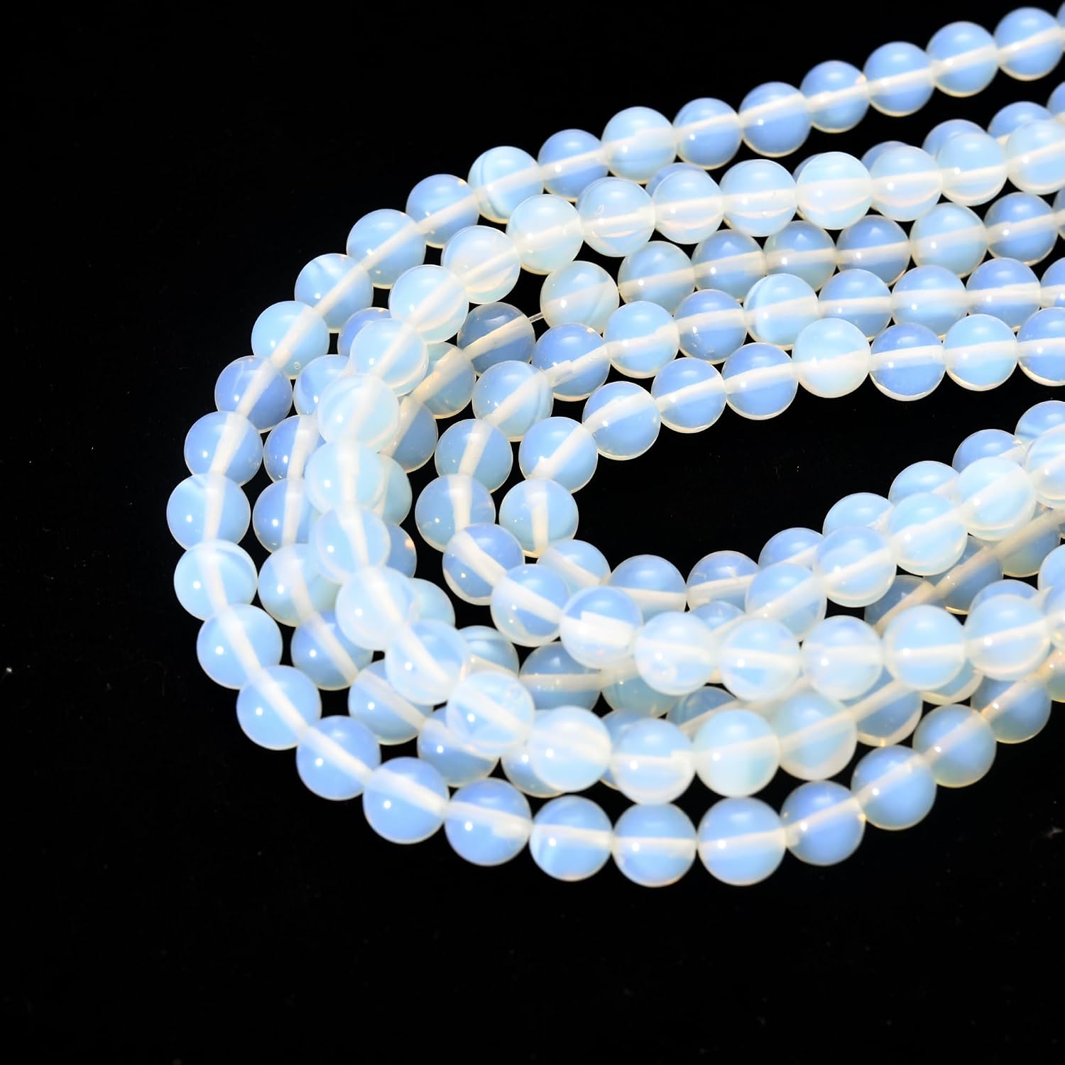 6mm Round White Dalmatian Jasper Beads Smooth Polished Drilled Dalmation Gemstone Beads for Bracelets Making (White Dalmation Jasper, 6mm) image 4