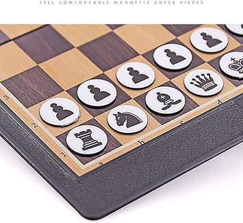 Wooden Chess Sets Wallet Appearance Portable Board Games Party Children Gift (Size : 20x18x0.5cm)