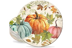 Thanksgiving Paper Plates, AnyDesign 40pcs Watercolor Pumpkins Round Disposable Plates