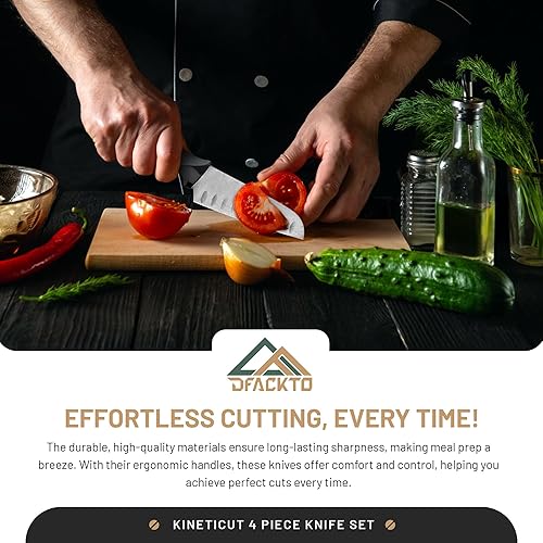 Miniatura 6 de DFACKTO Juego de cuchillos Santoku de 2 piezas, cuchillos de cocina de acero inoxidable con fundas protectoras, aptos para lavavajillas, sin