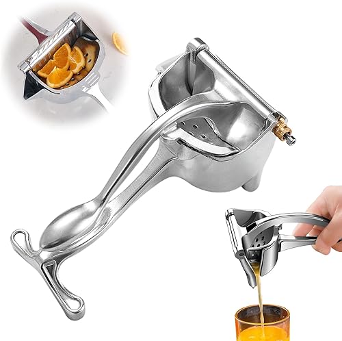 Miniatura 1 de Exprimidor de limón de acero inoxidable, exprimidor de cítricos manual grande y exprimidor de lima, exprimidor de limón de mano resistente,
