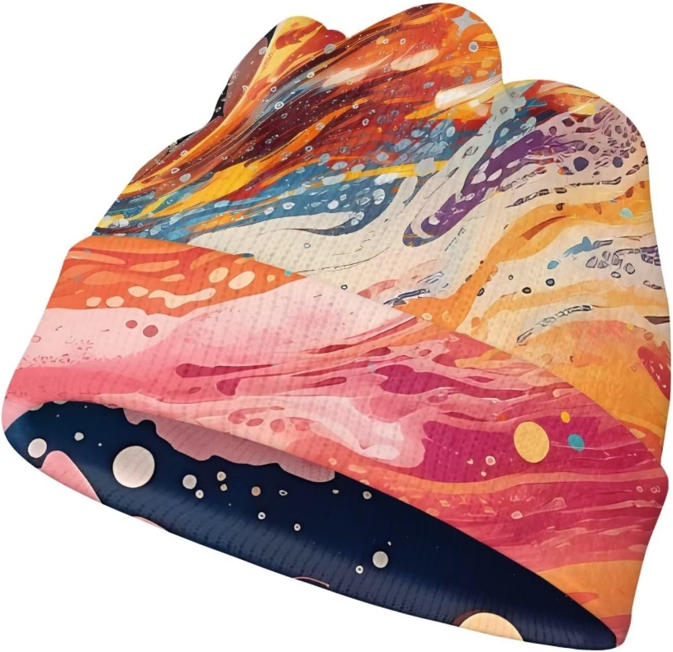 Funny Fire Beanie Hats for Boys Daily Outdoor Casual Warm Cuffed Knit Beanies Soft Winter Hat Cap - Image 2