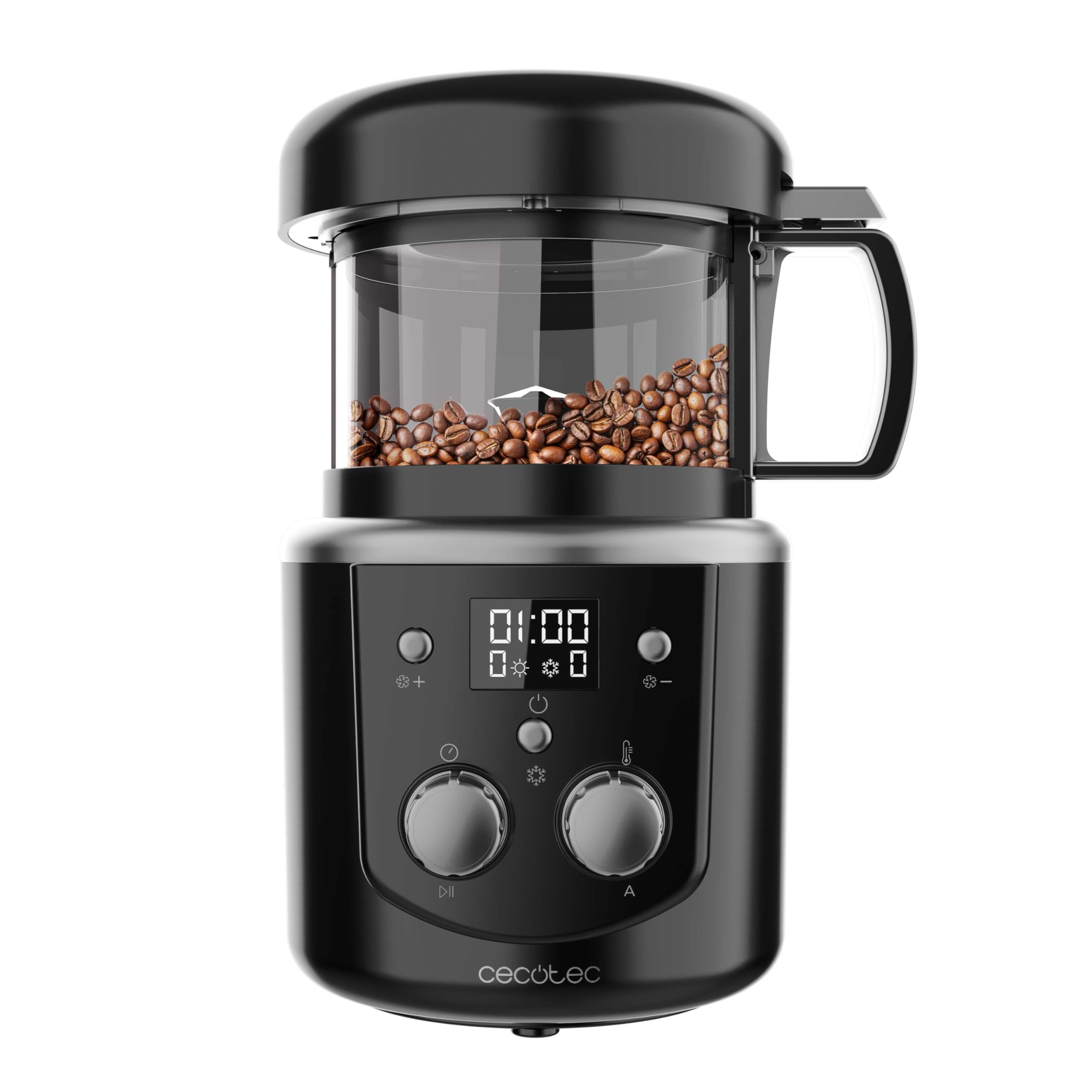 Cecotec Torréfacteur de Café en Grains Électrique Roaster Booster. 1400W, Torréfaction Automatique ou Manuelle, Torréfaction Homogène, Capacité de 100-150g, Temps Réglable 8-15 minutes.