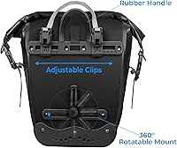 Vista 7 de Alforja impermeable para bicicleta, bolsa de sillín de 25 litros para soporte trasero de bicicleta, bolsa de bicicleta para comestibles, computadora