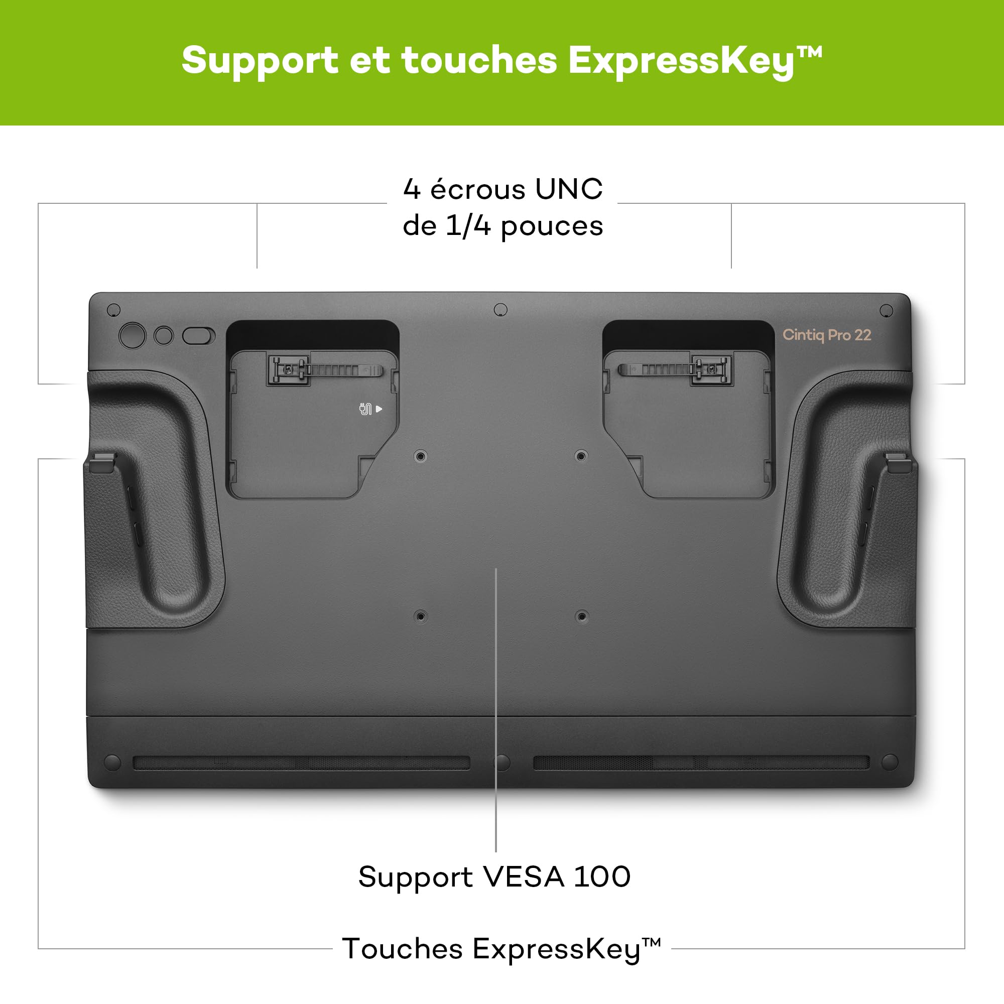 Wacom Cintiq Pro 22 Tablette Graphique sans Socle (résolution 4K, écran 21,5", 120 Hz, Prise en Charge HDR Gamma, Pantone Validated, 95% de l’Adobe RGB, Stylet Wacom Pro Pen 3, Saisie Multi-Touch)