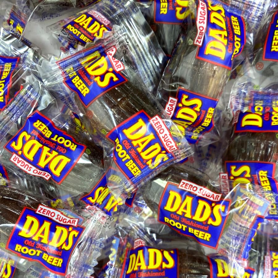 Zero Sugar Root Beer Barrels (1 Pound Bag) - Classic Original Flavor - Fat-Free, Gluten-Free, and Individually Wrapped Hard Candy.