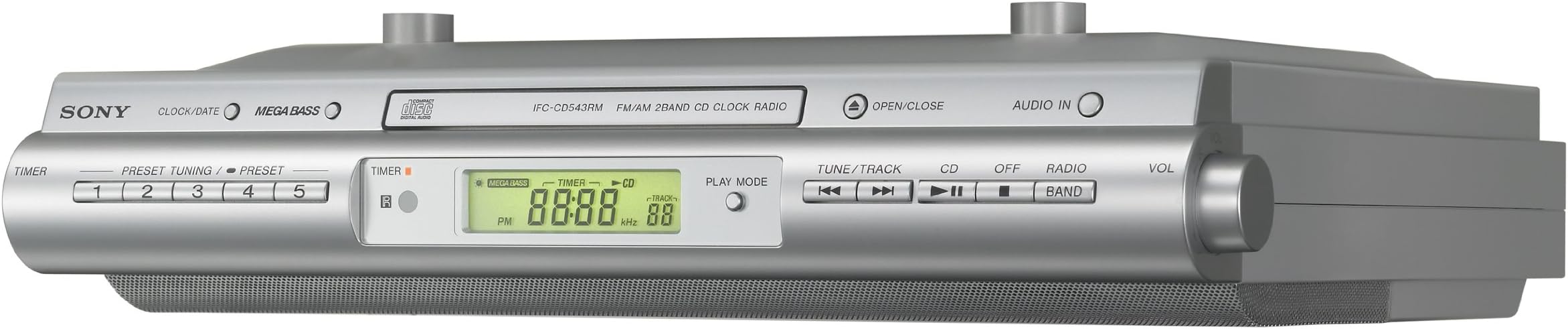 ICFCDK50 Under Cabinet Kitchen CD Clock Radio