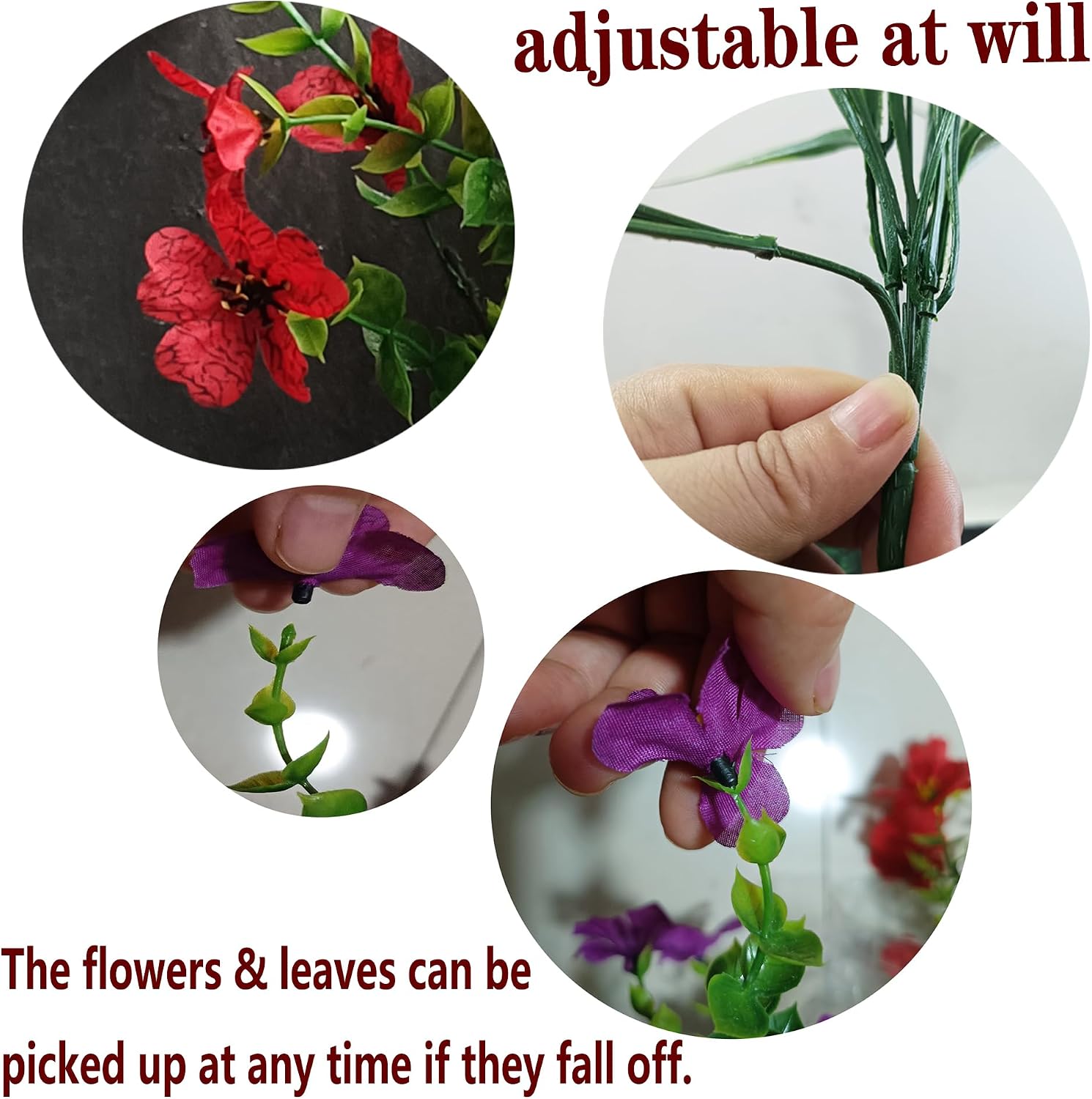 Artificial Flowers for Outdoors Fake Flower Spring Summer Garden Yard Porch Window Home Indoor Decor