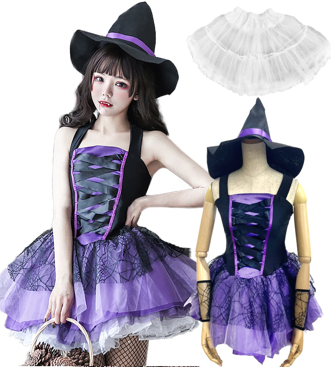 ♥♡*パープル系*ハロウィンパーツ飾りセット**♡♥ Amazon.co.jp: [milky time] 魔女 ハロウィン コスプレ 帽子セット