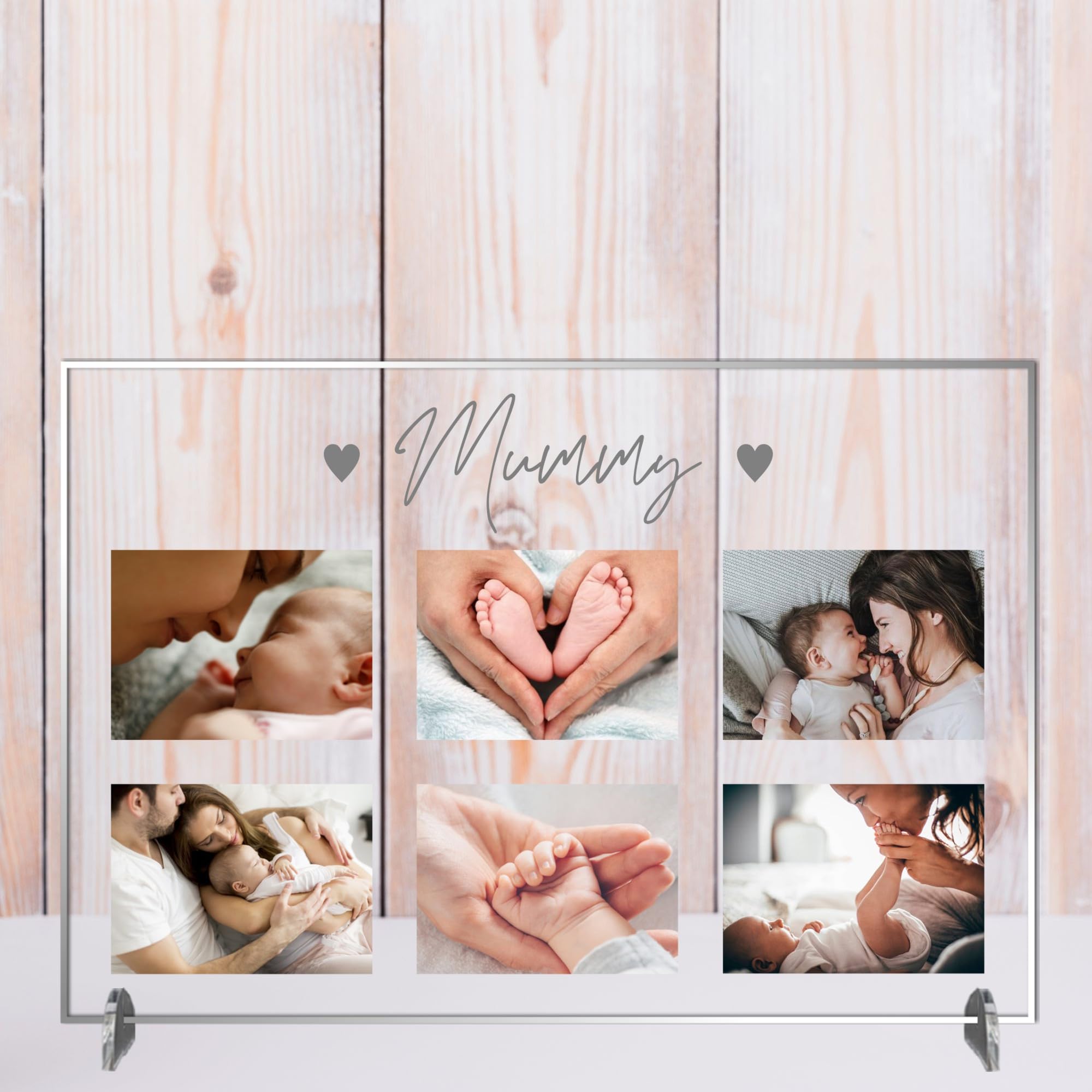 Personalised Photo Frame: Heartfelt Mothers Day Gift, Perfect for Mum, Nanny, or Nan - Baby Photo Collage Print, Gift Present For Christmas or Birthday (MUMMY, Acrylic A5 21cm x 15cm) — image 1