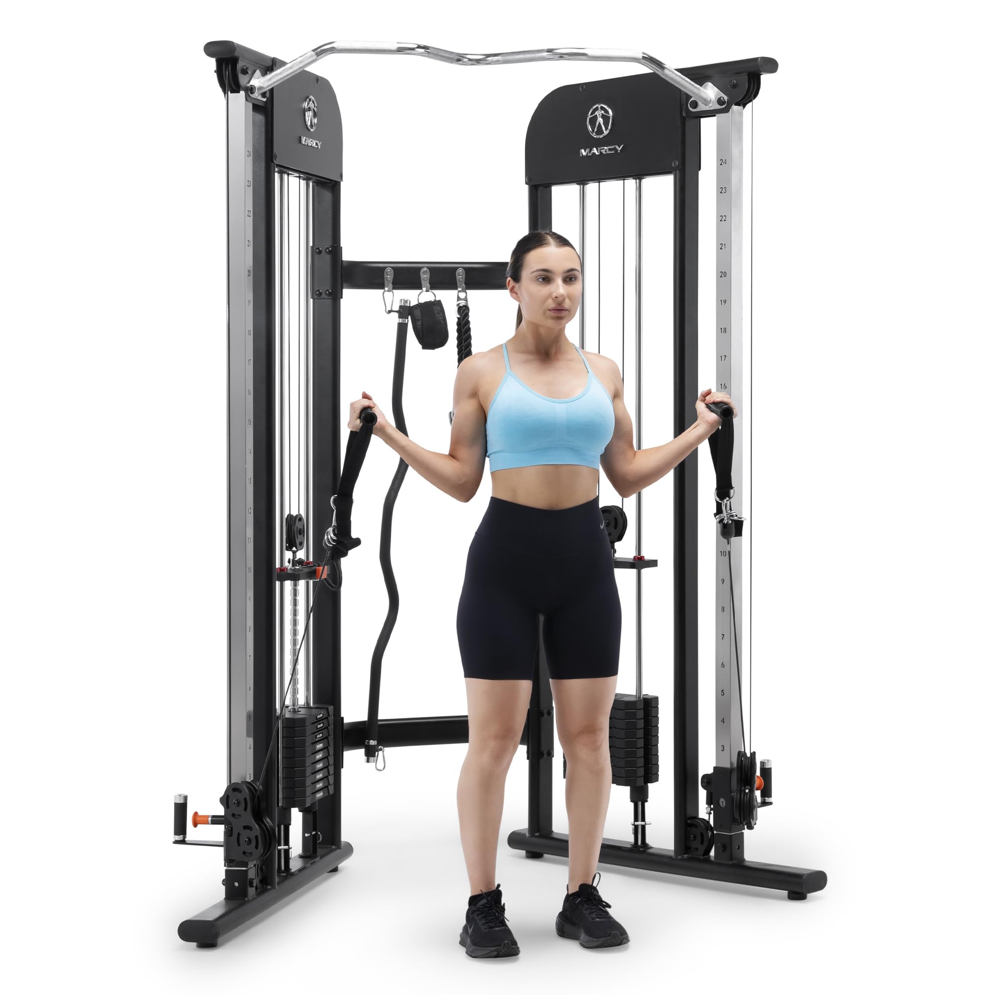 Marcy Máquina Poleas SM-6500 Doble Torre 2x68kg Rack Home Gym | 34 Posiciones De Ajuste, Relación De Resistencia 2:1, Usuario Máximo 150 kg, Peso 273 kg