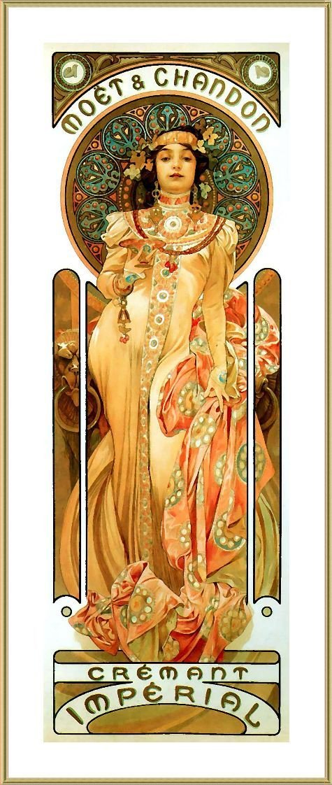 Amazon.com: Alonline Art - Moet and Chandon by Alphonse Mucha