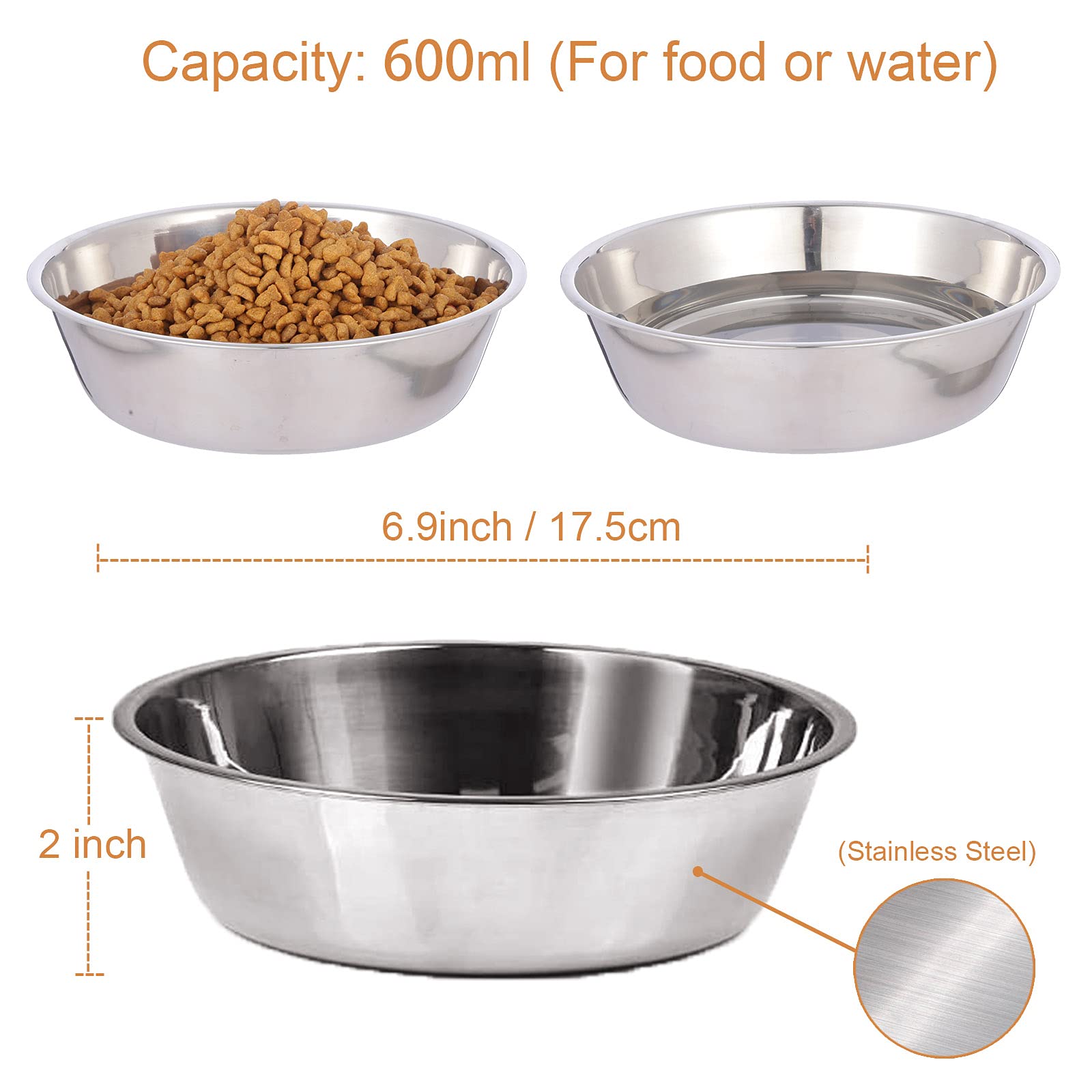 Ciotola Rialzata Per Cani Regolabile - 3 Altezze (7-20-30cm), Acciaio Inox, Base Stabile Antiscivolo - Foto 3