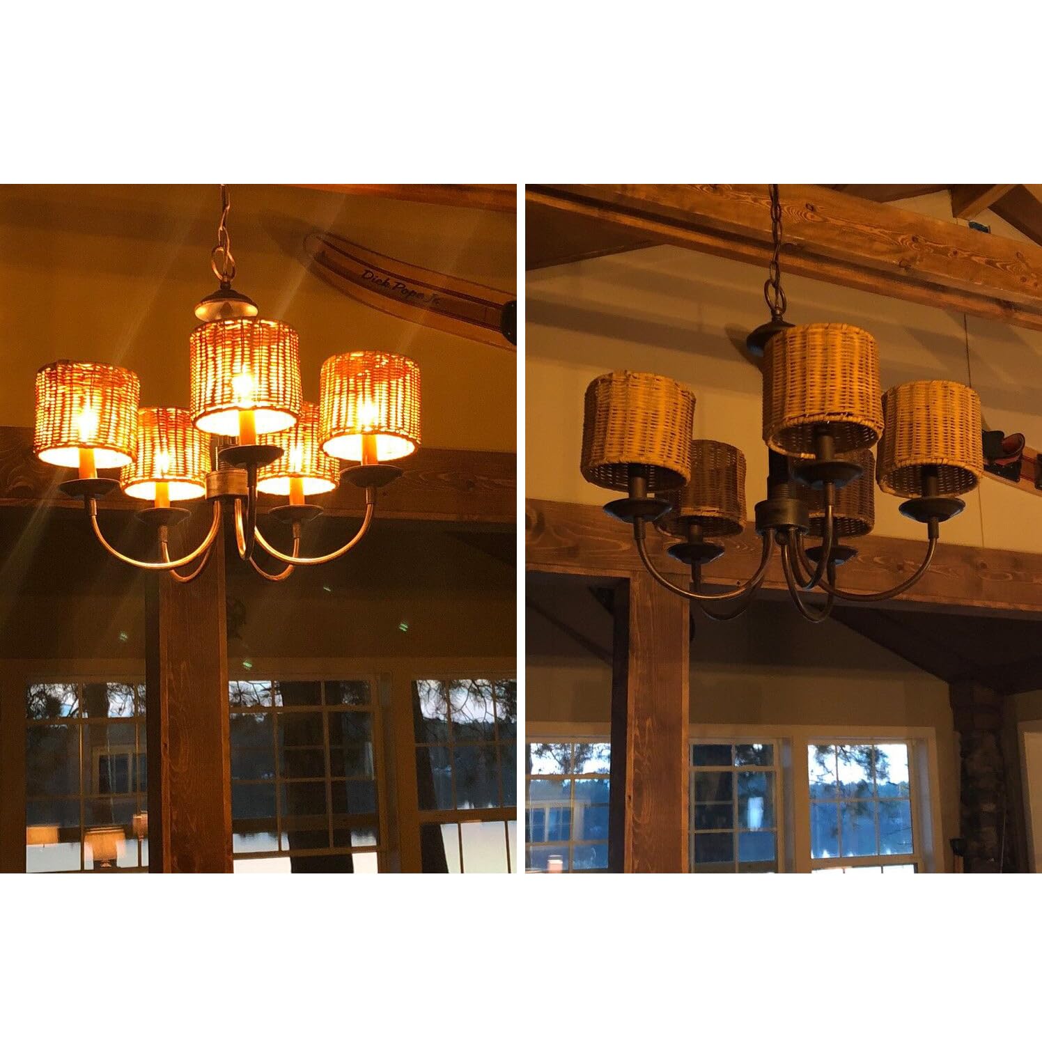 6 Clip-on Lampadario tonalità Drum Paralumi clip on Boho tonalità sostituzione mini lampade tonalità per lampada da parete candela lampadario