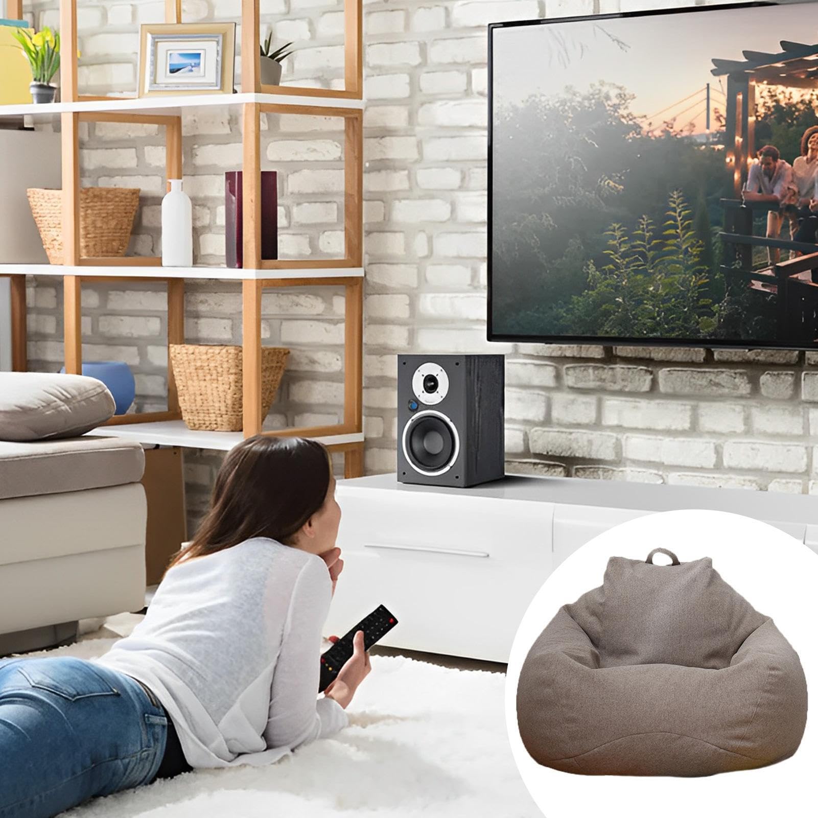 Highdi Poltrona Sacco Adolescenti 100 X 120 Cm (Senza Ripieno), Velluto