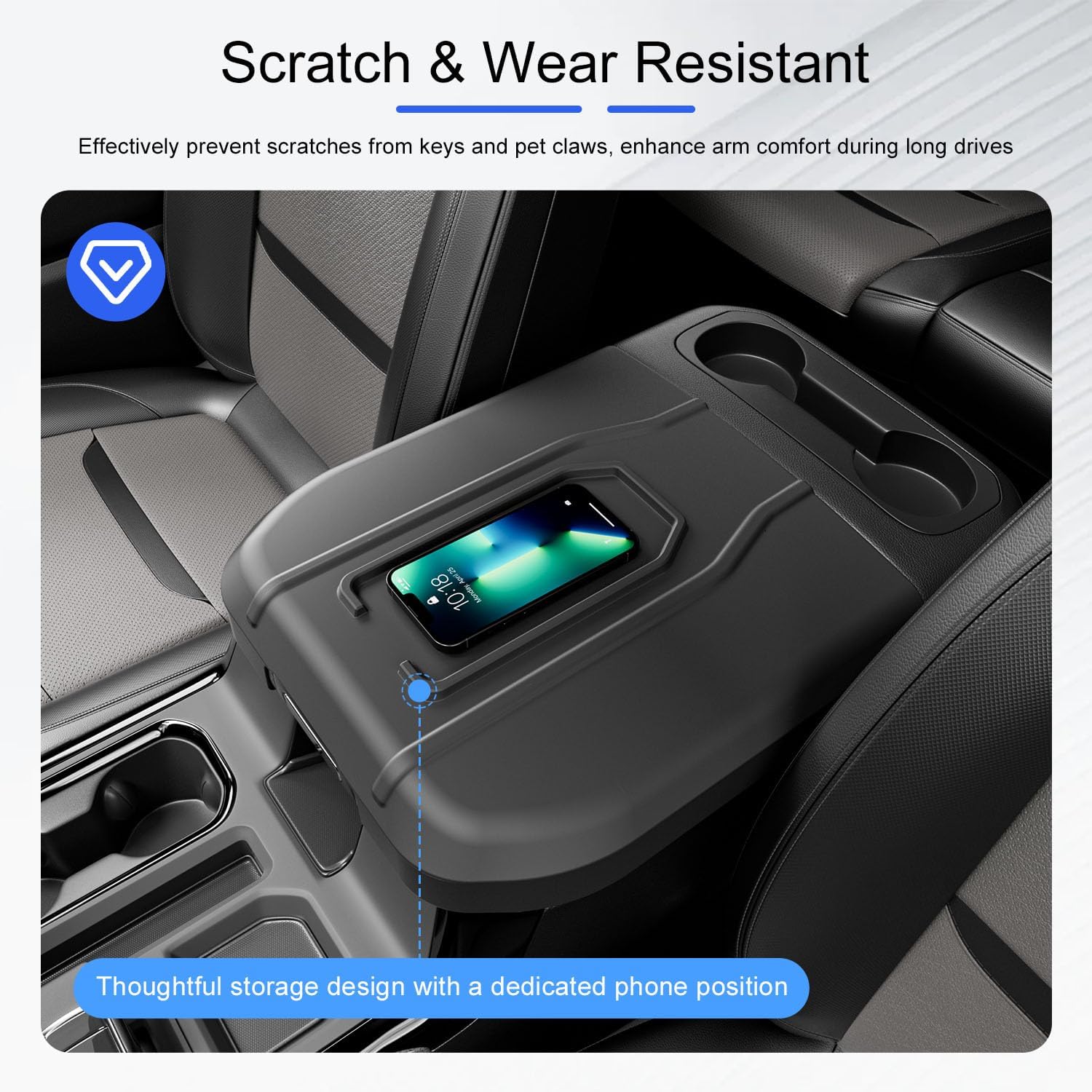 Rear Wheel Well Guard Compatible with 2019-2026 Chevy Silverado 1500 Center Console Armrest Cover Replacement for 2019-2026 Chevy Silverado Accessories