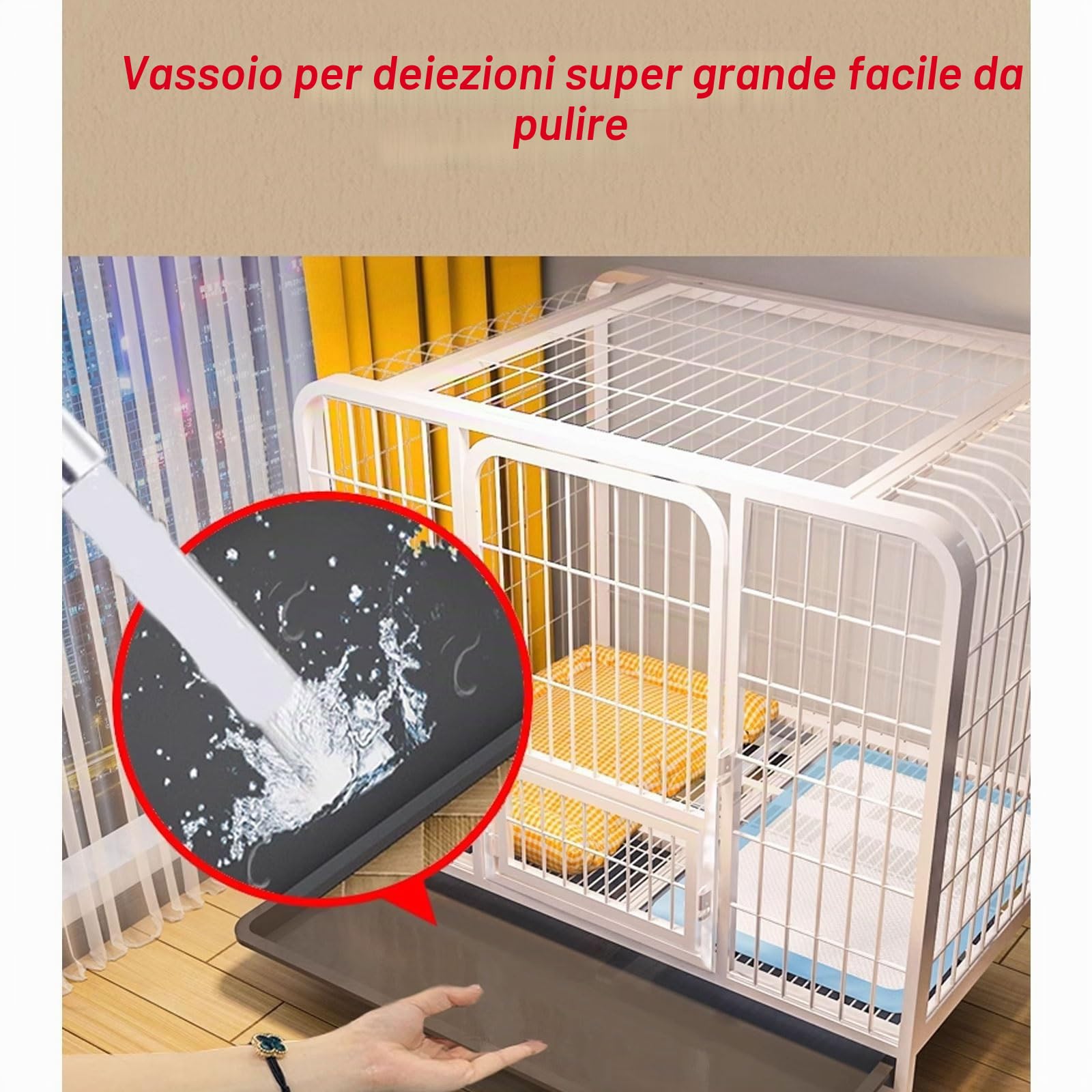 Conigliera da interno per 2 conigli con tetto | Recinzione per piccoli animali per furetto/cincillà/gattini | Recinzione multiuso spaziosa e sicura per animali domestici