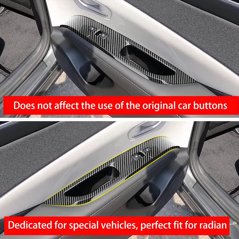Blazeray Window Switch Button Shift Panel Trim Cover Sticker ABS Carbon Fiber Grain Decor for Hyundai Tucson 2022 2023, Interior Decoration Accessories, 8PACK