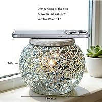 Vista 2 de Aukora - Bola de luz de jardín LED con cambio de color a energía solar, lámparas de mesa impermeables para noche, ideal para patio, bar, fiesta