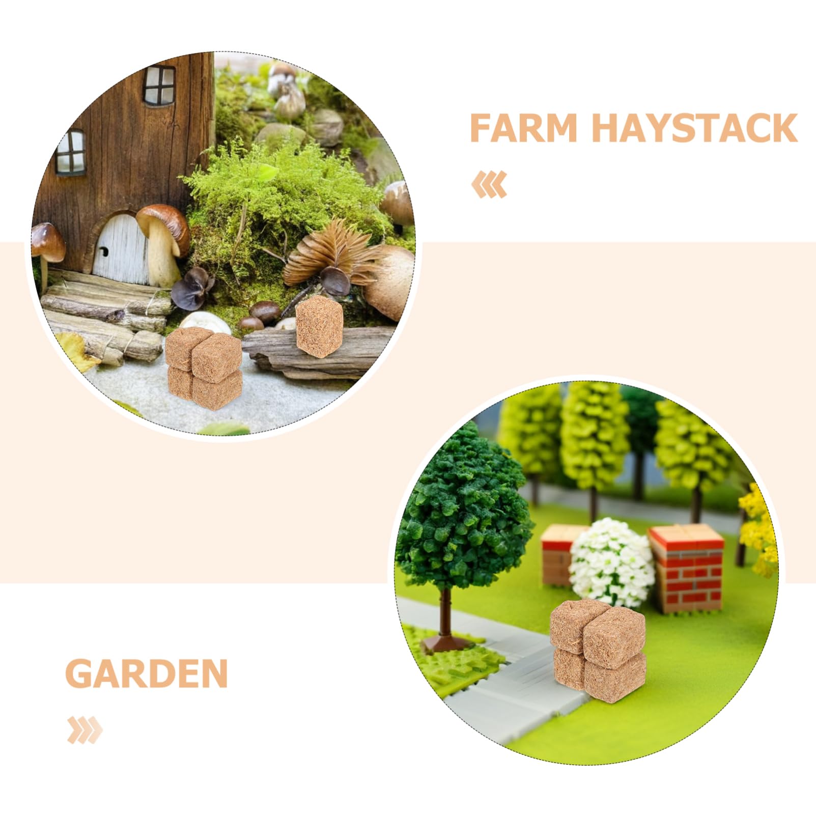 Homoyoyo 4 Pack Mini Hay Bales: Miniature Hay Bales Decor Mini Straw Dollhouse Haystack Ornament Western Farm House Haystack Craft HayBales Accessories for Dollhouse Fall Harvest Scene - Image 3