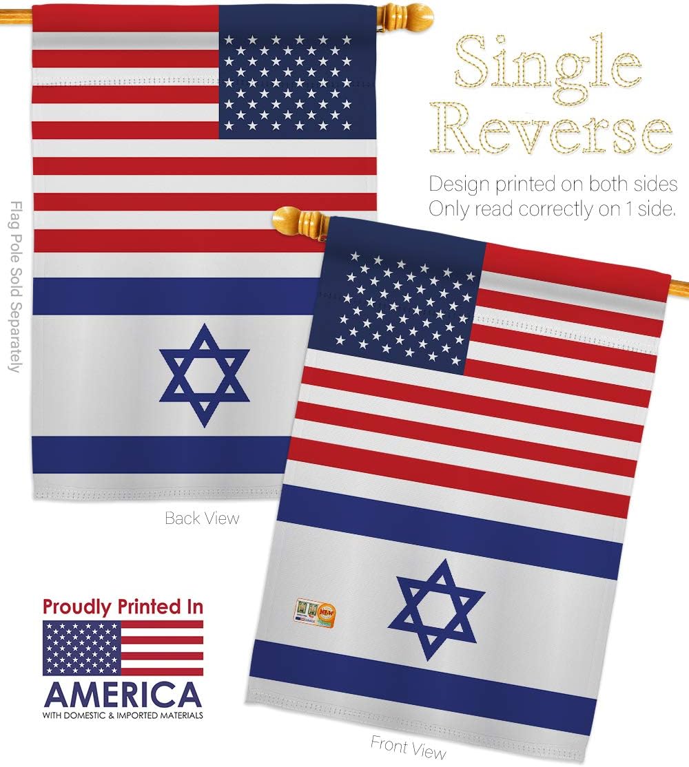 Israel US Friendship House Flag Regional USA American Alliance World Country Particular Area Small Decorative Gift Yard Banner Made In 28 X 40