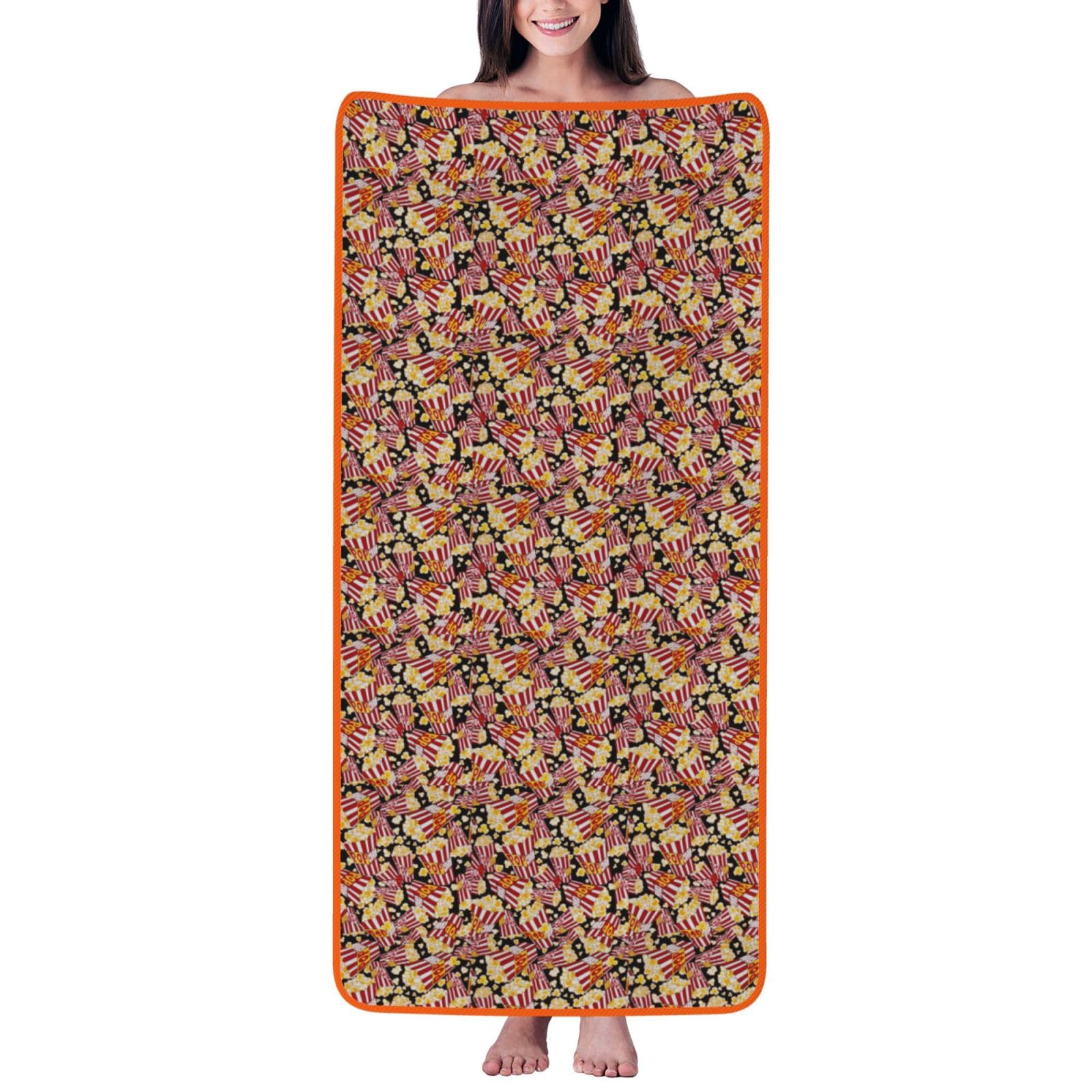 JBJGKHLP Popcorn Print Print Women Men Couples Coral Velvet Bath Towel Ultra-Soft For Home Bathroom Travel