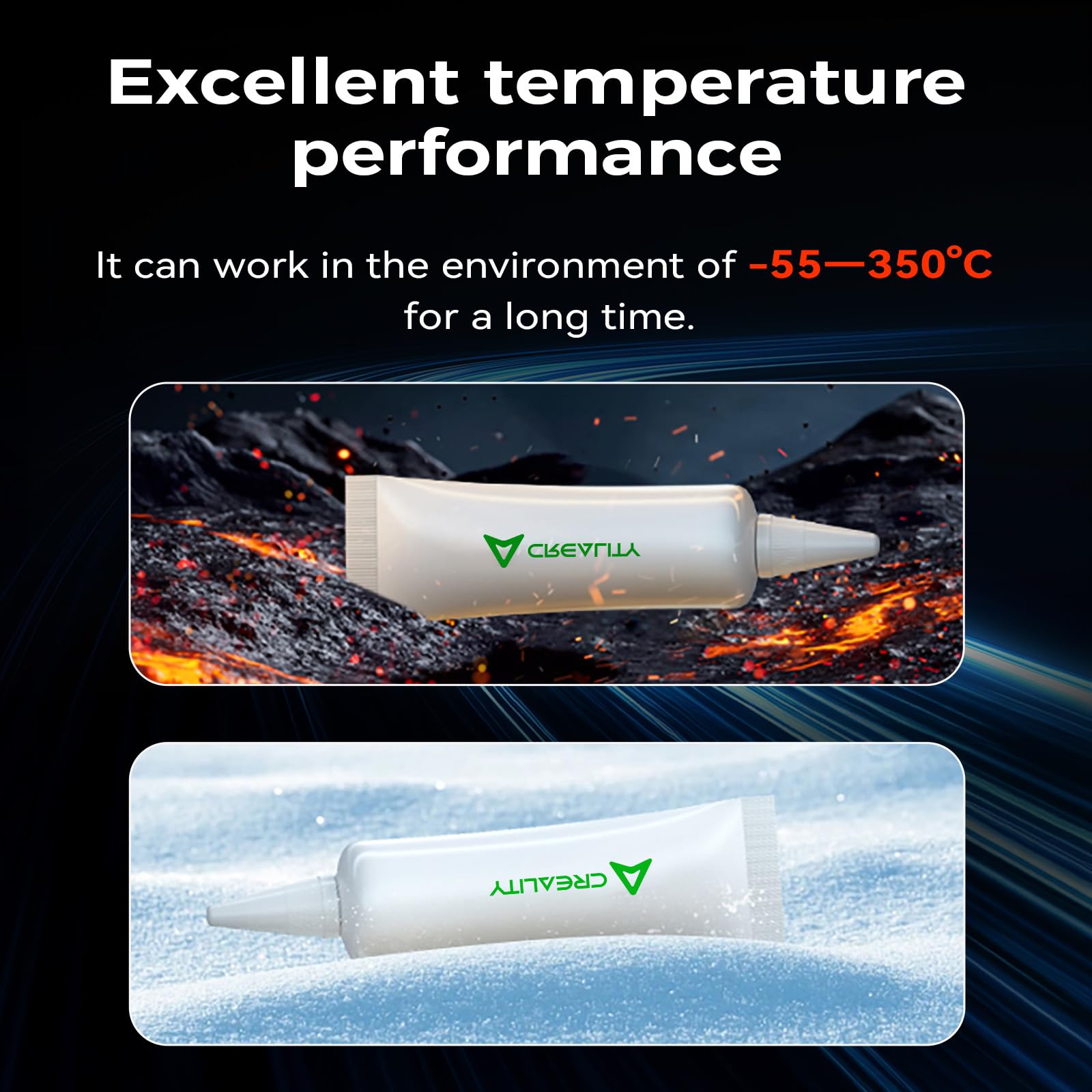 Creality Pasta termoprzewodząca dla zestawu dysz do drukarki 3D Wysoka przewodność cieplna Upgrade 350 ℃ odporne tłuszcze dla Ender 3 V4/K1/K1C/K1 Max/K2 Plus/Ender 3 V3/V3 SE/V3 KE/Ender 5 Niezbędny