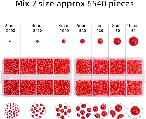 Miniatura 9 de 6540 diamantes de imitación de resina de color blanco roto, tamaño mixto de 2345680.394 in, cuentas de perlas semicirculares para uñas, diamantes de