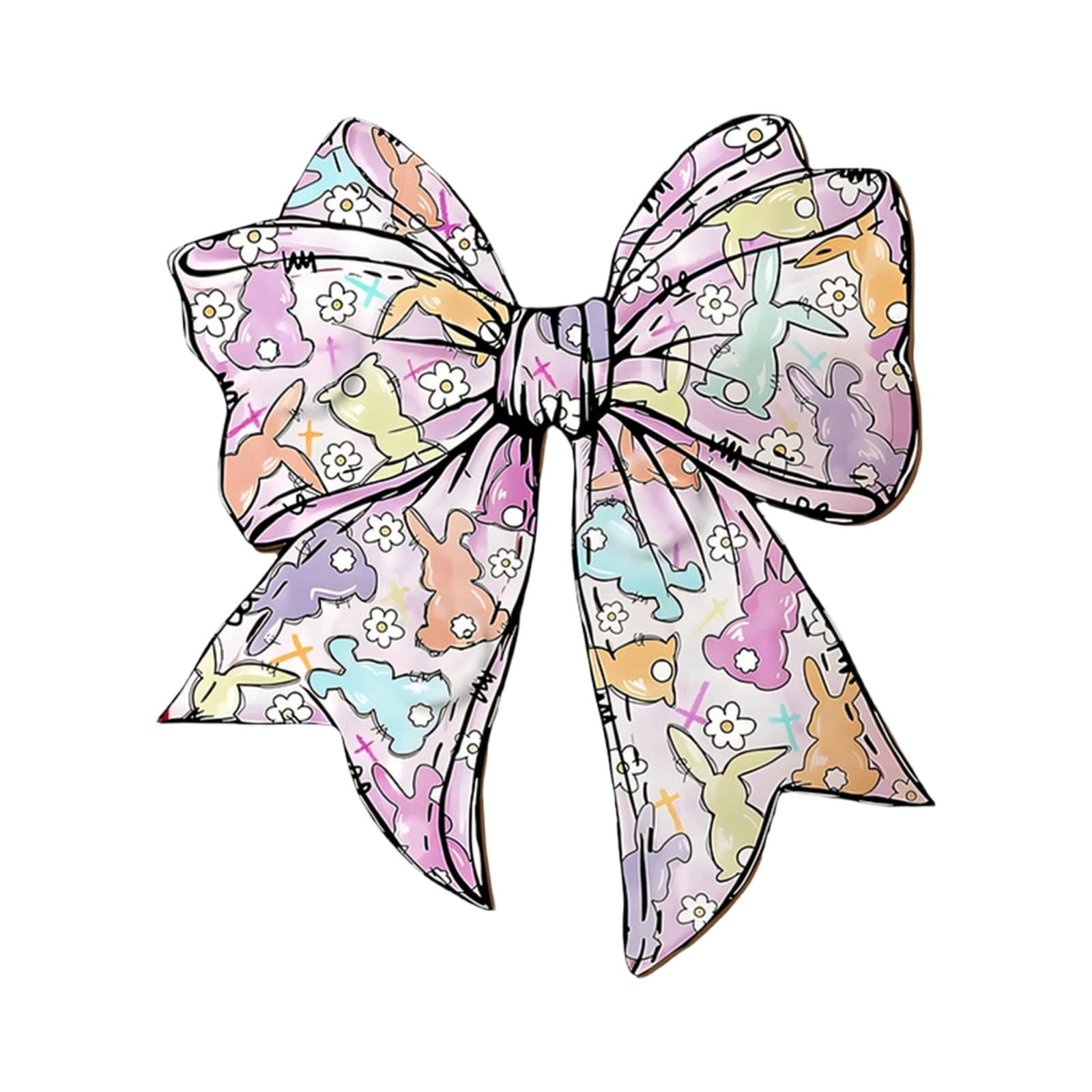 Msioytog Scm2278 Bows Bowknot Welcome Door For Apartment Easter Bunnies Wooden Door Hanger Bows Wall Hanging Hanger