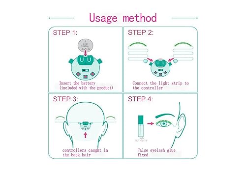 Miniatura 2 de Pestañas de bricolaje  Luces de pestañas autoadhesivas reutilizables, racimos de pestañas para cosplay, pestañas con purpurina, pestañas LED