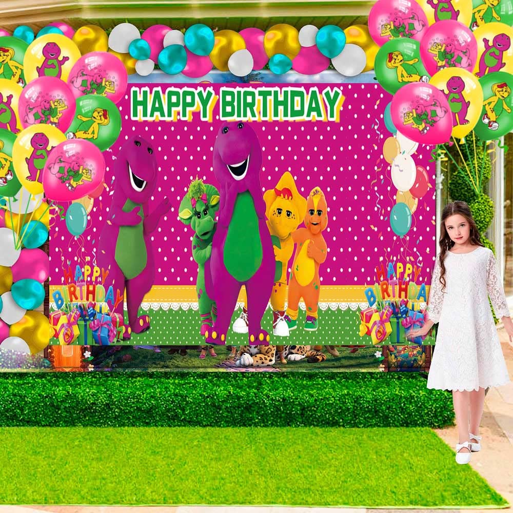 Barney and Friends Party Supplies Favors Decorations Backdrop Decor Balloons Banner Birthday Cake Topper Toys