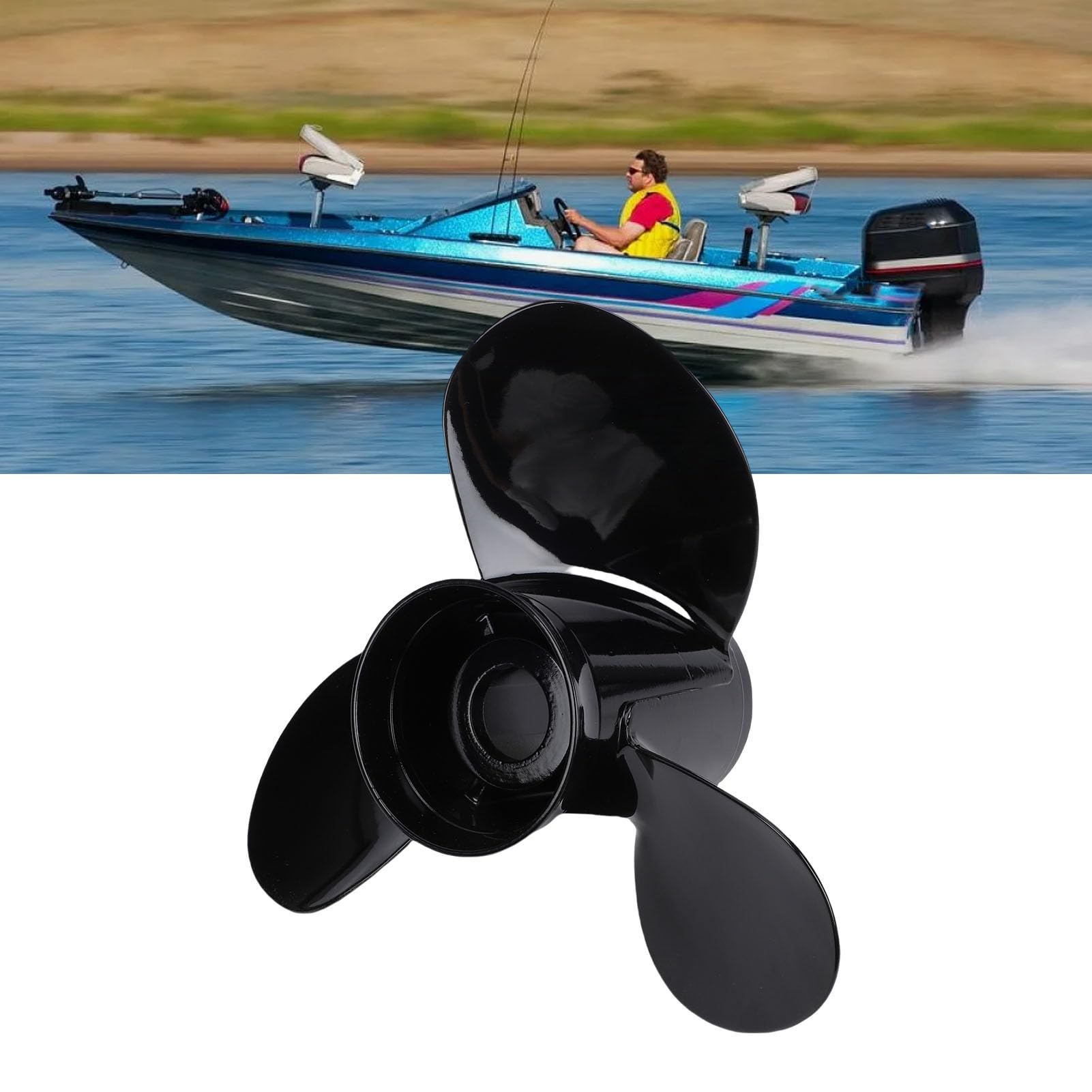 Yctze Propellernabensatz 835257Q1 Aluminium 13,25 X 17 Zoll Propeller für Außenbordmotoren 60 75 90 100 115 PS