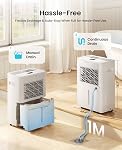 34 Déshumidificateur pour sous-sol jusqu'à 2500 - Oui. ozeeco Déshumidificateur maison avec tuyau de drainage, ioniseur, contrôle de l'humidité, Ultra Du calme, serrure à enfant, 24H Heureur pour Chambre, Salle de bain, RV