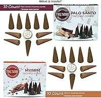 Vista 288 de TRUMIRI Incense Cones - Combo Pack of 20 Cone Incense - 10 Nag Champa + 10 Palo Santo - Insence Cones - Incense Cones Scented - Cone Incense Scents