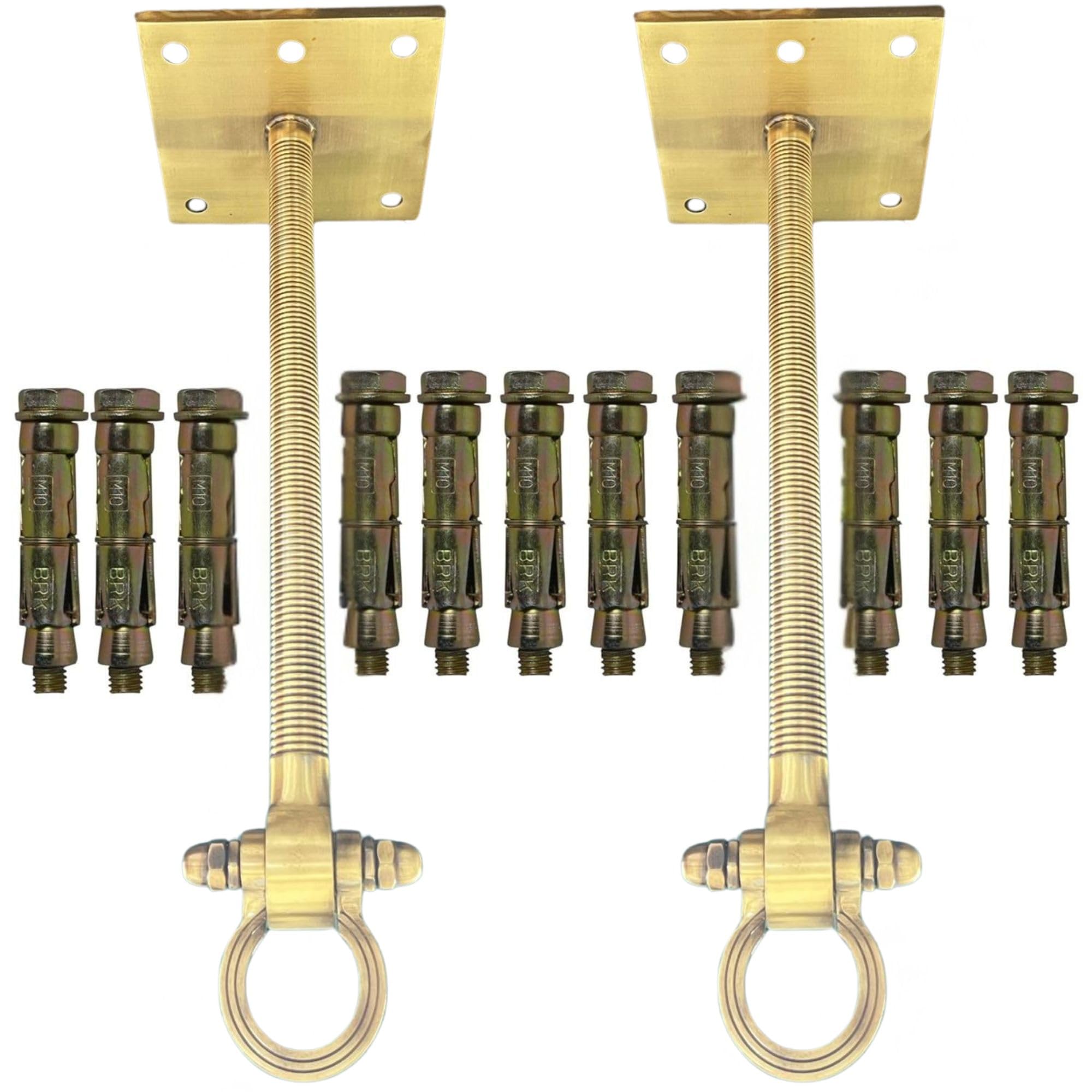 Square Heavy Duty Brass Ceiling Hook Swing Hanger Set with 10 M Fasteners | Hanging Hook for Hammock Chair, Yoga Swing, Punching Bag, Indoor Outdoor Mount (Pack of 2, 18 INCH)-image-41