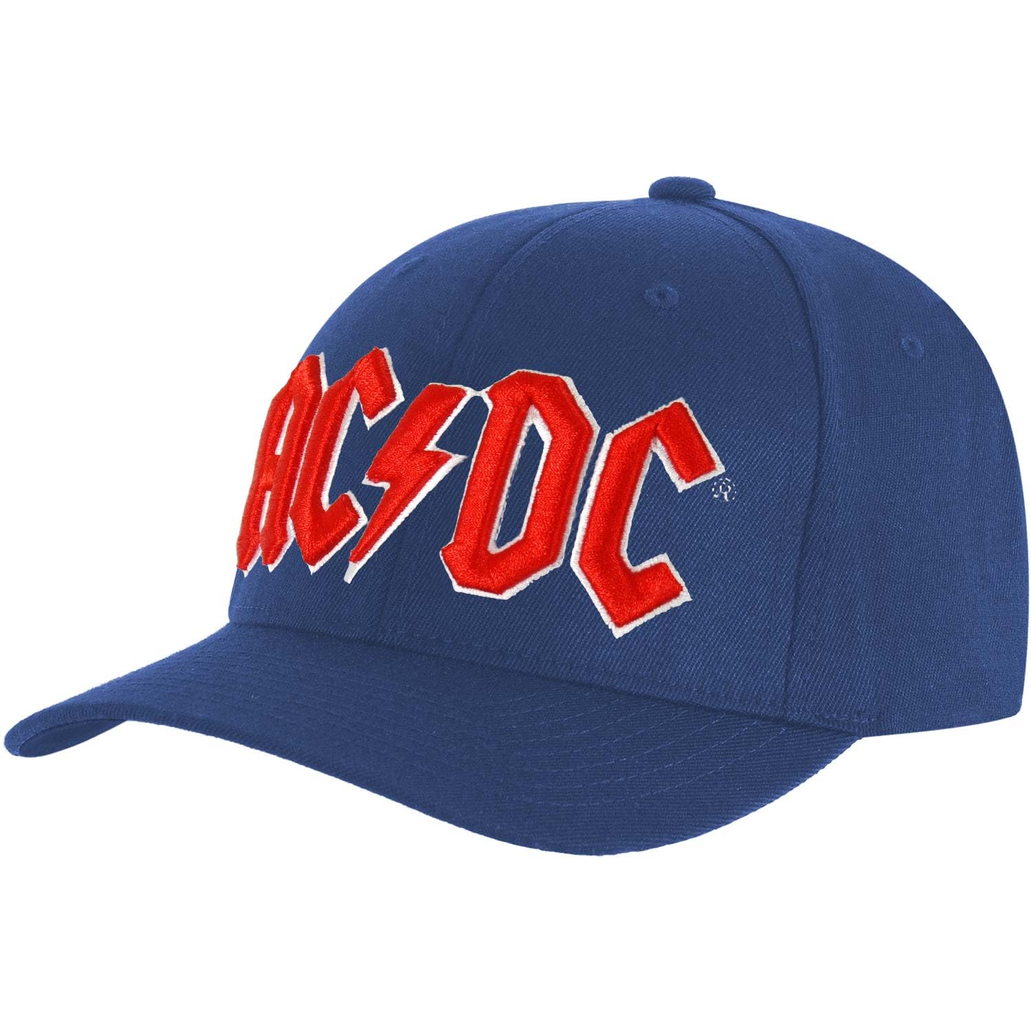 AC/DC Baseball Cap: Red Logo (Mid Blue) OFFICIAL NEW
