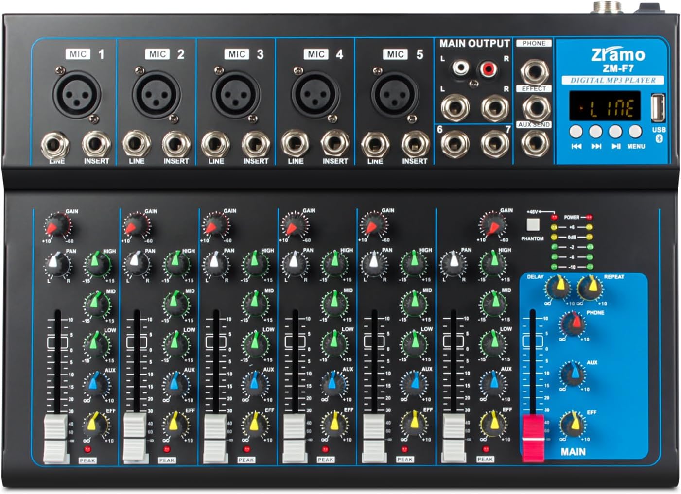 Pyle Professional Audio Mixer Sound Board Console Interfaz de sistema