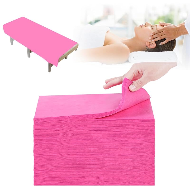 Lençóis descartáveis para maca de massagem SD SDLIVING, 100 unidades, 78,74 x 180,34 cm, tecido não tecido, rosa