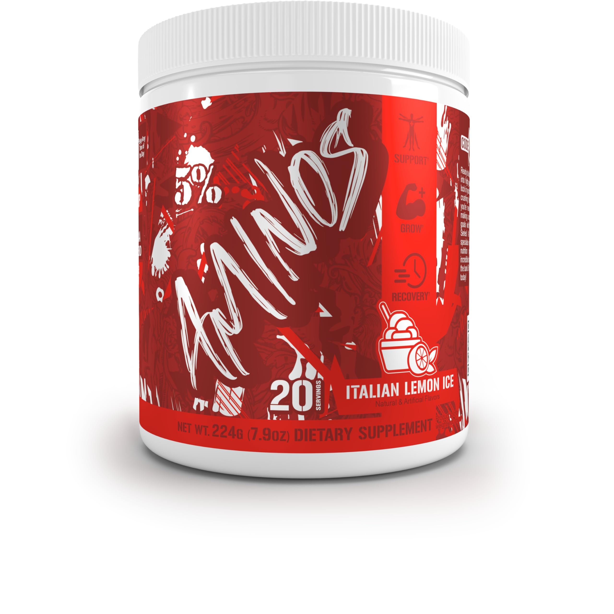 5% Nutrition Code Red Aminos BCAA Powder with EAAs (Italian Lemon Ice)