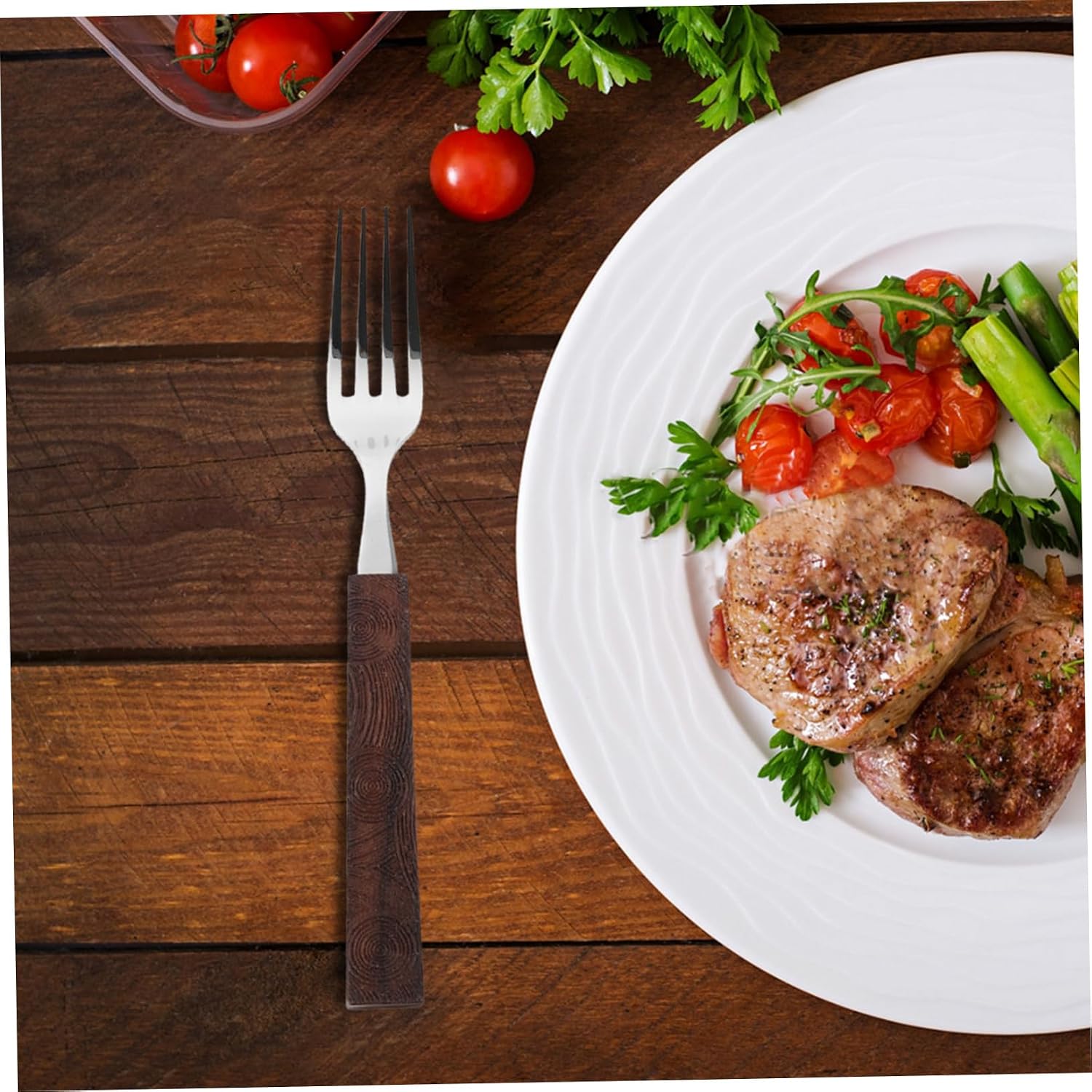 Dinner Forks Stainless Steel Walnut Wood Handle for Hotel Service