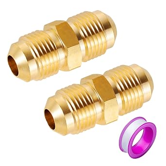 1/2" Male Flare x 1/2" Male Flare Connector Gas Adapter Union Brass Tube Coupler Pipe Fitting 2PCS