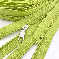 Zíperes a granel de 9,5 metros com zíper #3 de bobina de nylon por jarda com 15 peças de fechos de zíper e 10 puxadores prateados para bolsas de artesanato de costura (#3 verde fresco)