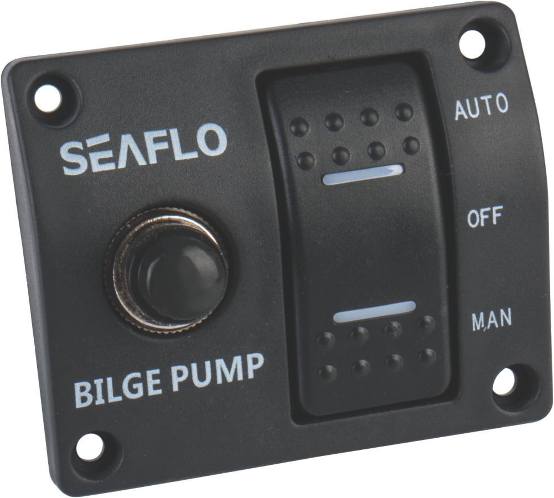 SEAFLO 3-Way Bilge Pump Switch Panel (Automatic-Off-Manual) 12v 24v w/Built-in 15A Circuit Breaker