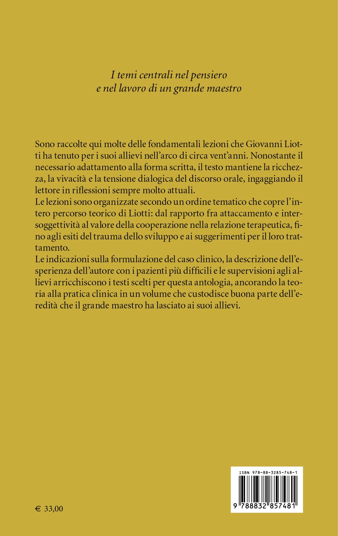 Lezioni di psicoterapia. Teoria e pratica clinica