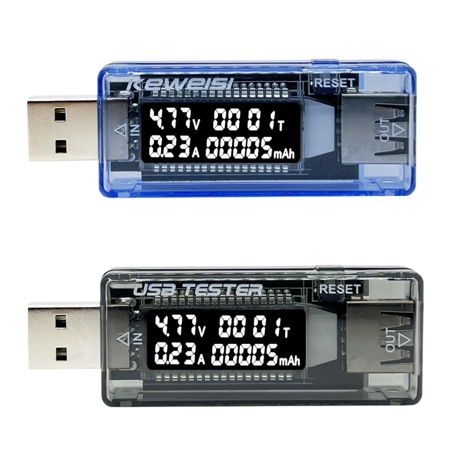 Voltage Meters Current Voltage Capacity Battery Tester USB Volt Current Voltage Charger Capacity Tester Meter Power Bank(Black)