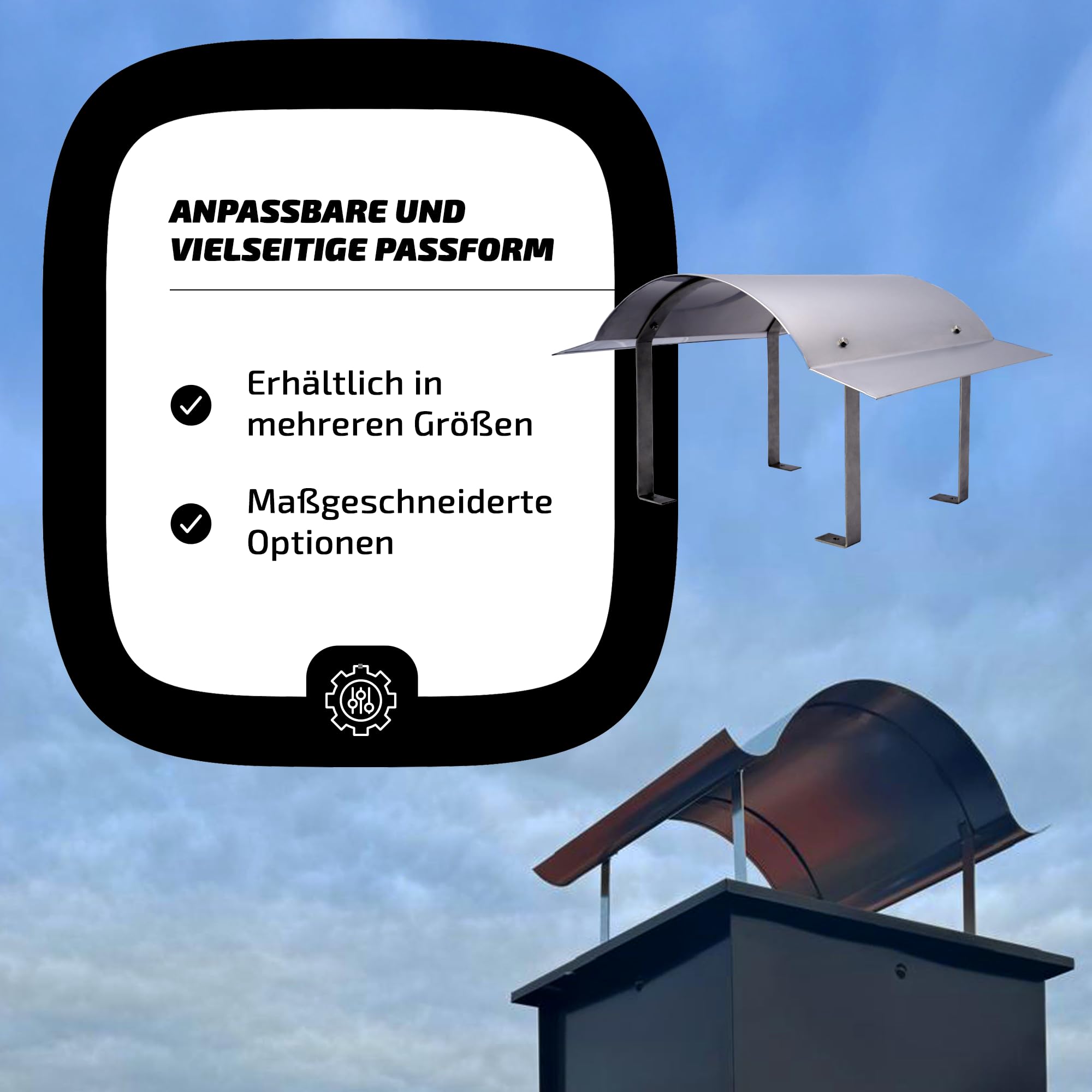 Oromis Edelstahl Schornsteinabdeckung Napoleon 0,6 mm | Kaminabdeckung Edelstahl zur Vermeidung von Leckagen im Schornstein | Regenhaube Schornstein zur Verlängerung seiner Lebensdauer