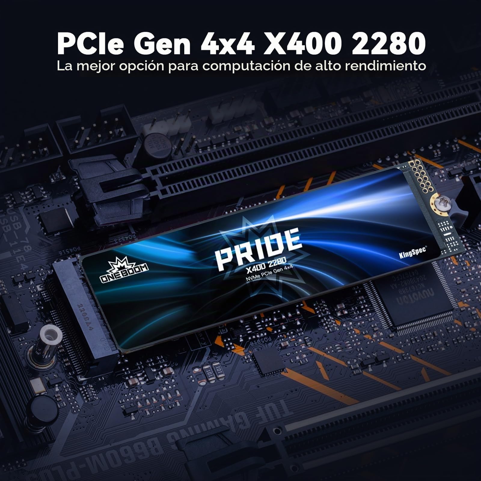 KingSpec OneBoom X400 - SSD M.2 de 1 TB Gen4 7300 MB/s, SSD NVMe interno TLC 3D NAND para juegos y edición 4K, compatible con PC/PS5/laptop