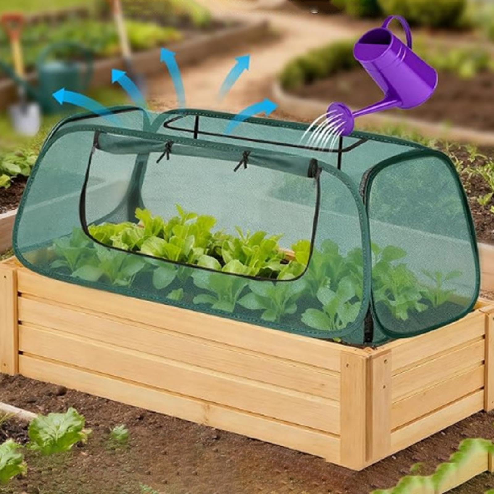 Pop-Up Siatkowe pokrowce na rośliny, składane klatki na owoce do ogrodu, duży namiot chroniący przed ptakami, siatka na warzywa i owoce, 115 x 55 x 45 cm, 2 szt