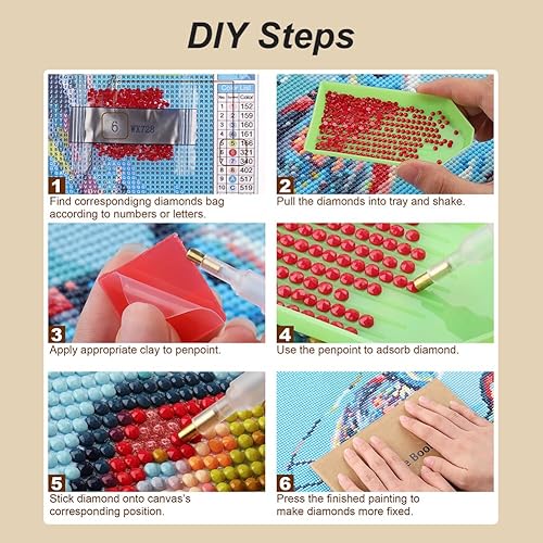 Miniatura 6 de hill froeistung Kits de pintura de diamantes con flores 5D para adultos, botas de arte de diamantes para principiantes, pintura de diamantes de