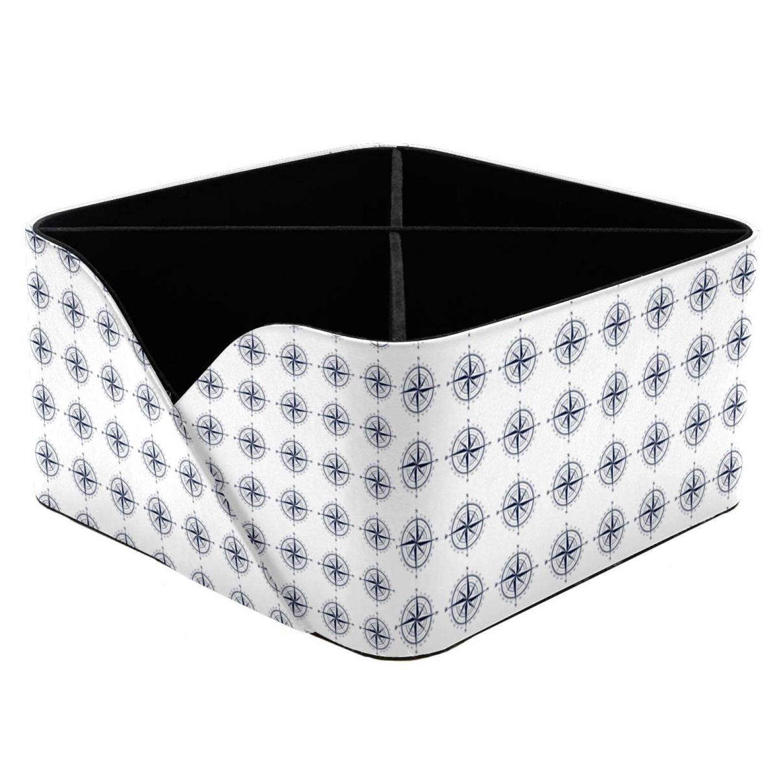 Organiseur de bureau rectangulaire boussole blanche, cadeau fille et femme